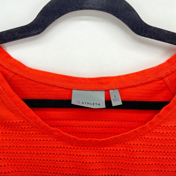 Athleta Orange Perforated Limitless Mesh Top Small - Picture 5 of 8